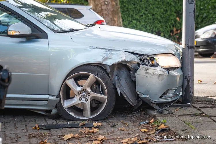Voertuig raakt boom en een geparkeerde auto