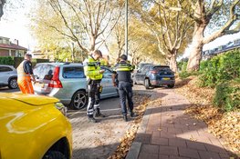 Voertuig raakt boom en een geparkeerde auto