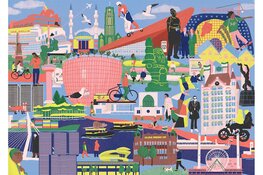 Spiderman op zijn witte e-scooter: Rotterdam krijgt zijn eigen puzzel