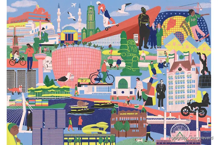 Spiderman op zijn witte e-scooter: Rotterdam krijgt zijn eigen puzzel